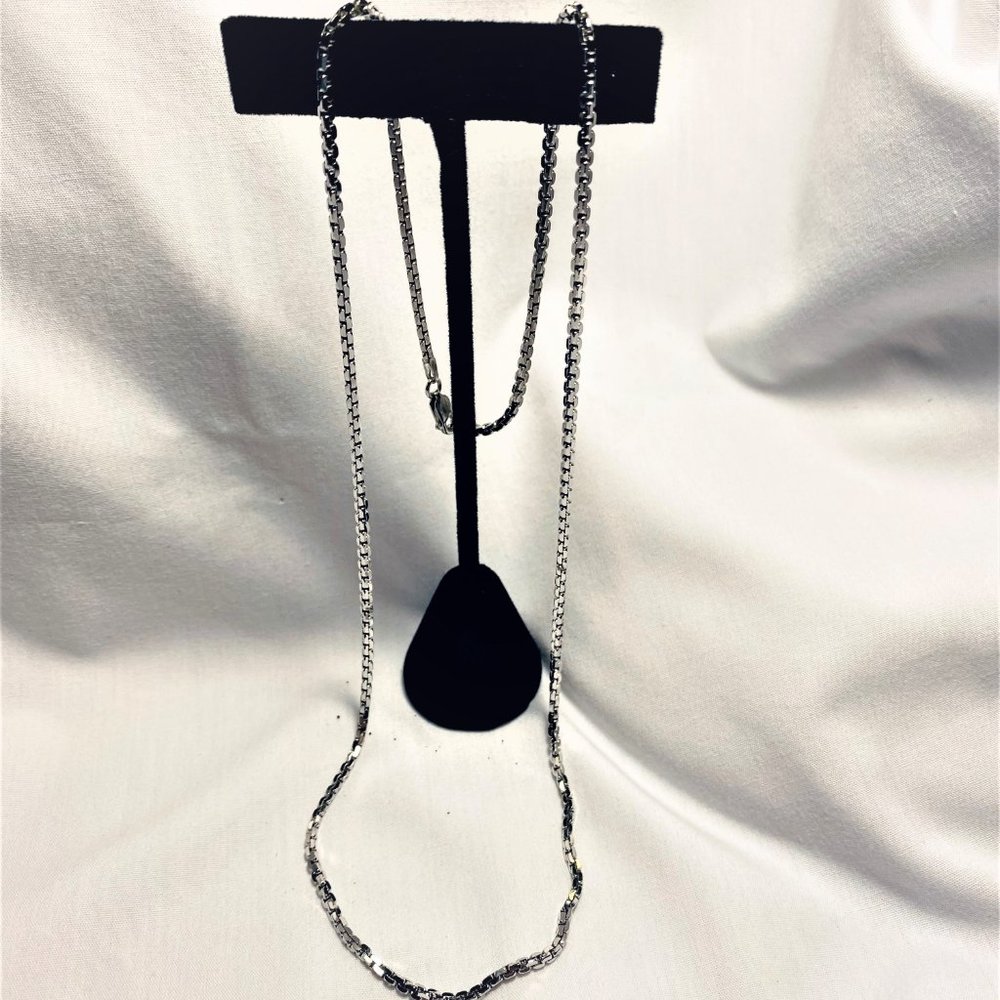 24" Box Silver Necklace